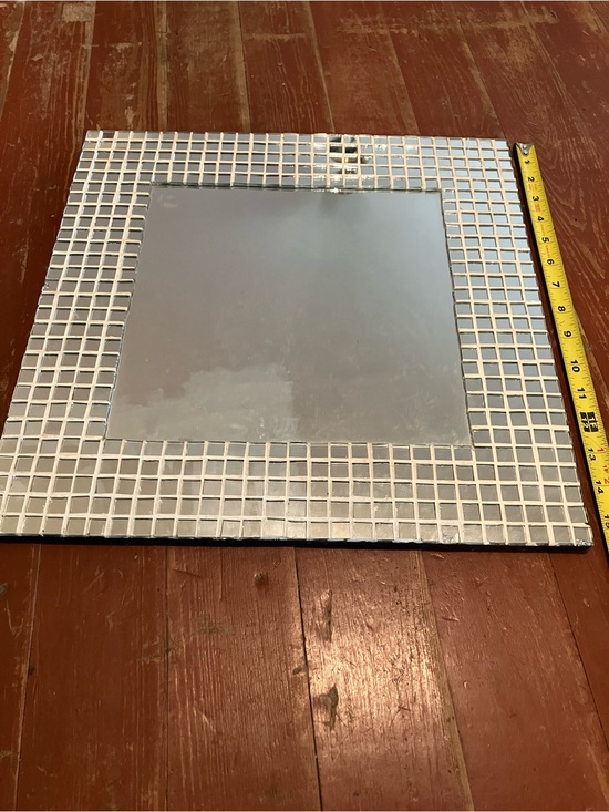 Other - Square Mosaic Tile Frame Mirror - Silver Accent